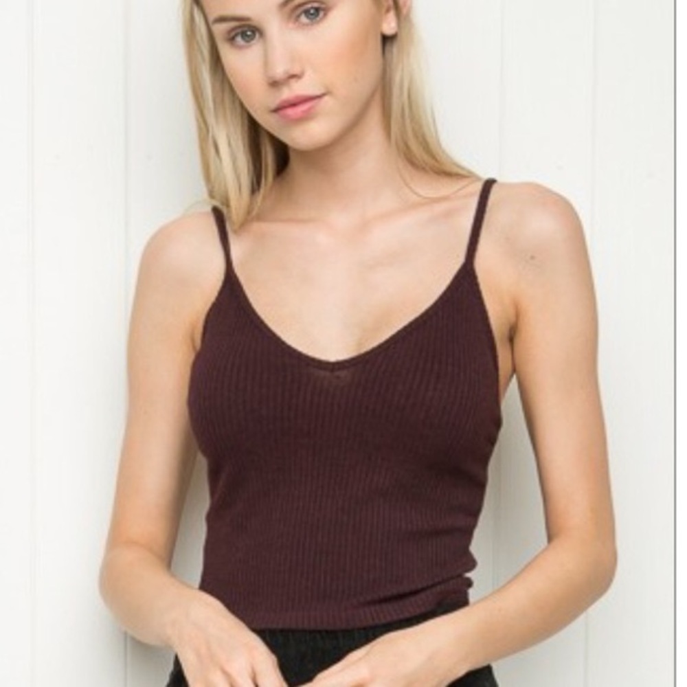 Brandy Melville Brown Joanna Crop 90s Tank Top